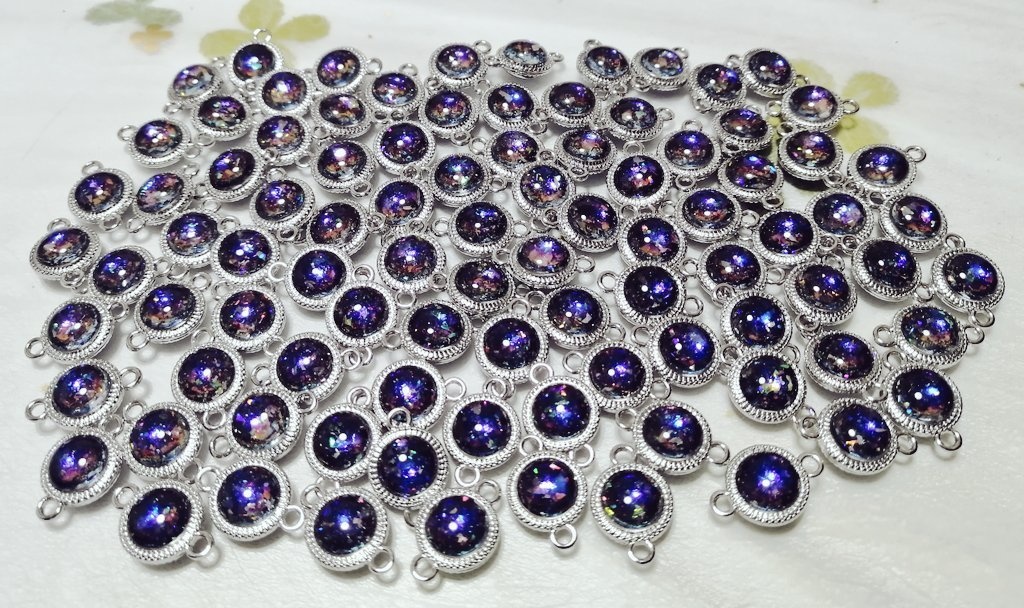 【18.5cm・シルバー】ネイビーブルーの夜に瞬くネックレス・ブレスレット