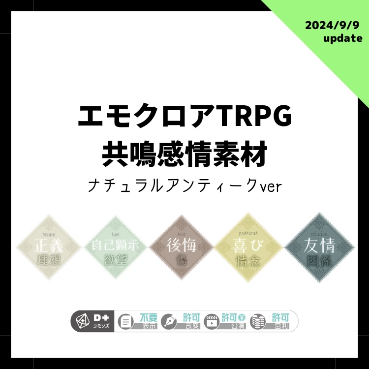 エモクロアTRPG 共鳴感情素材(ナチュラルアンティークver)