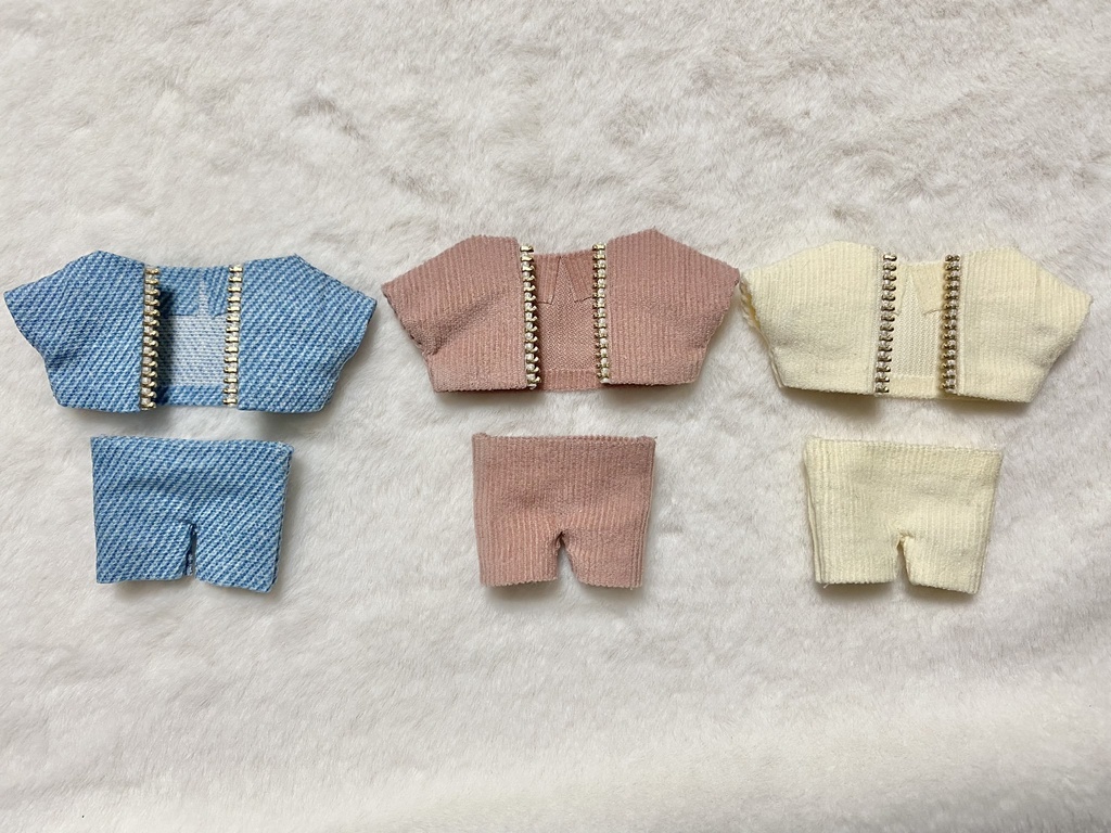 ぬい服 コーデュロイ&デニムセットアップ