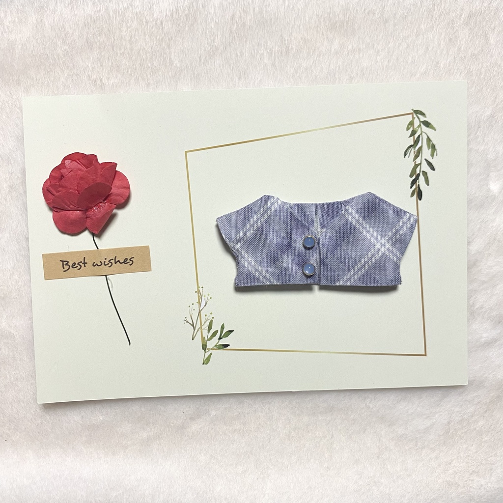 ぬい服 チェック柄カーディガン