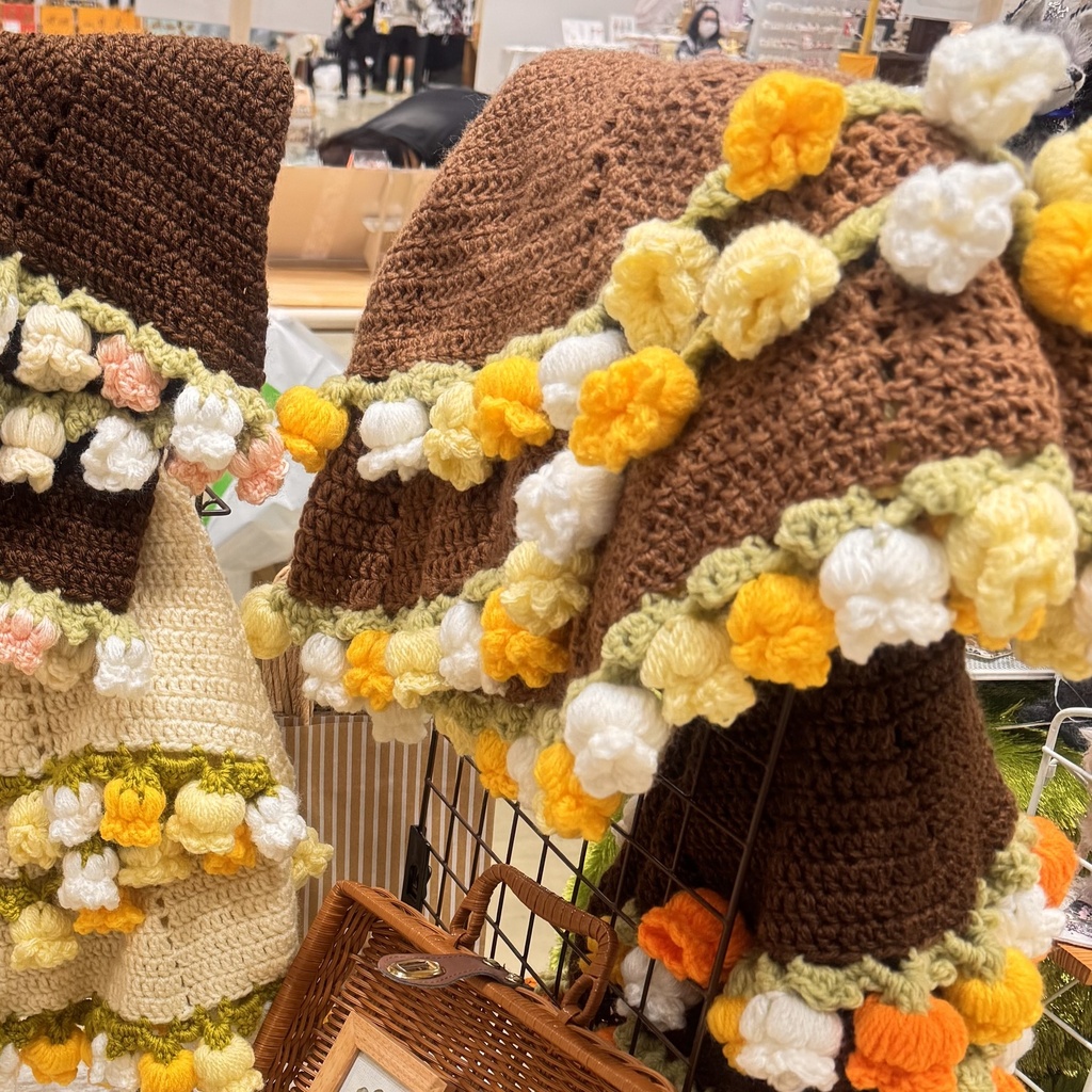 花束ブランケット✧ブラウンベース/卵、黄身、白