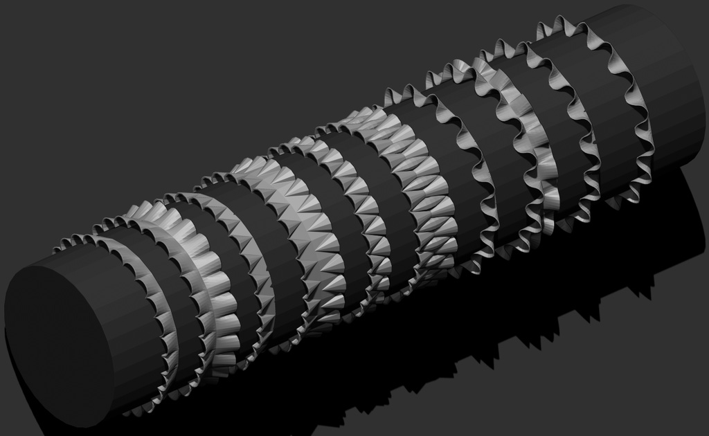 ZBrush用フリルIMMブラシ(Ver.2)