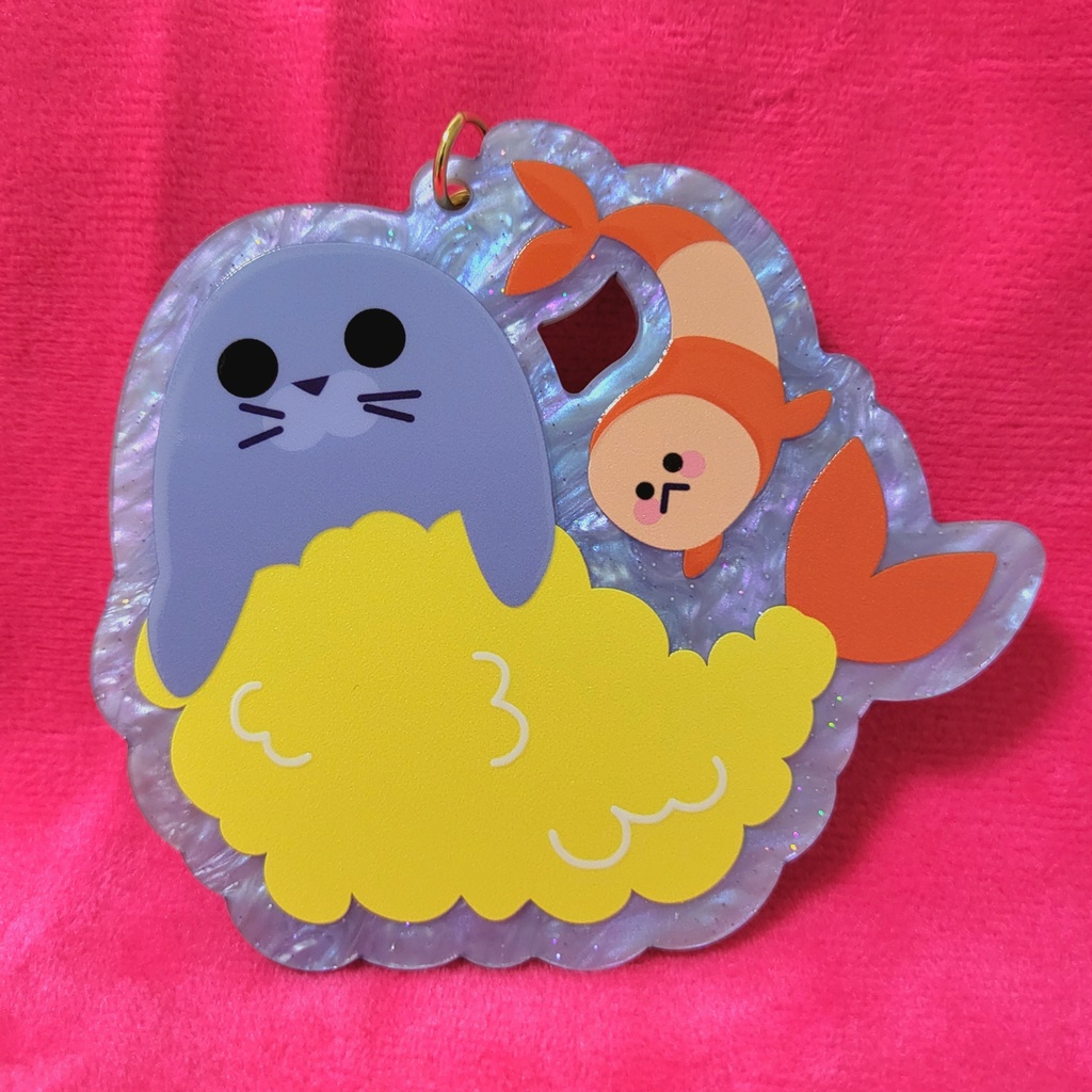 エビフライアザラシのアクリルキーホルダー