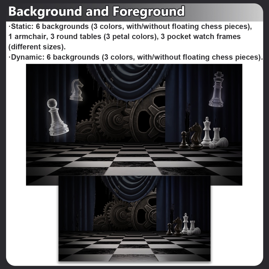 【動く背景】Silent Game | Vtuber Room Asset | Streaming Assets | T【Live2Dアイテム】 witch Accessories | Animated Vtuber Background | MP4 Digital DL | Gothic