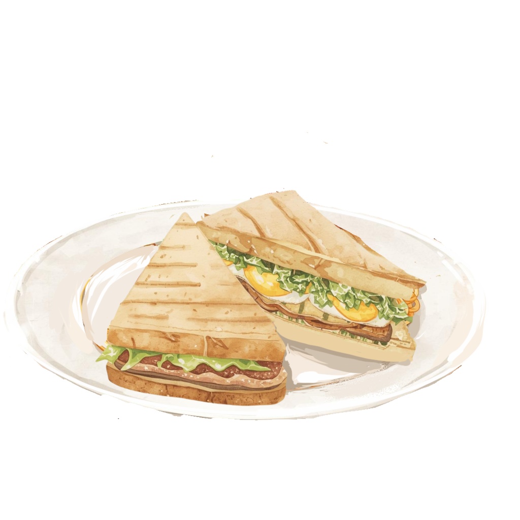 レトロ喫茶店メニュー クリップアートセット