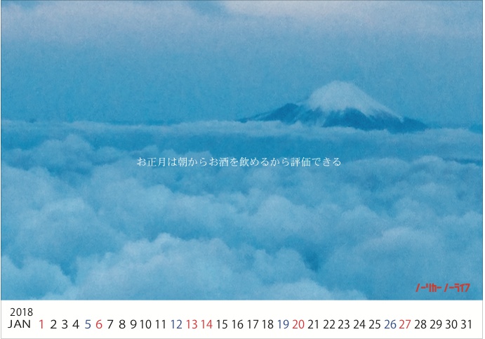 ノーリカー・ノーライフカレンダー 2019