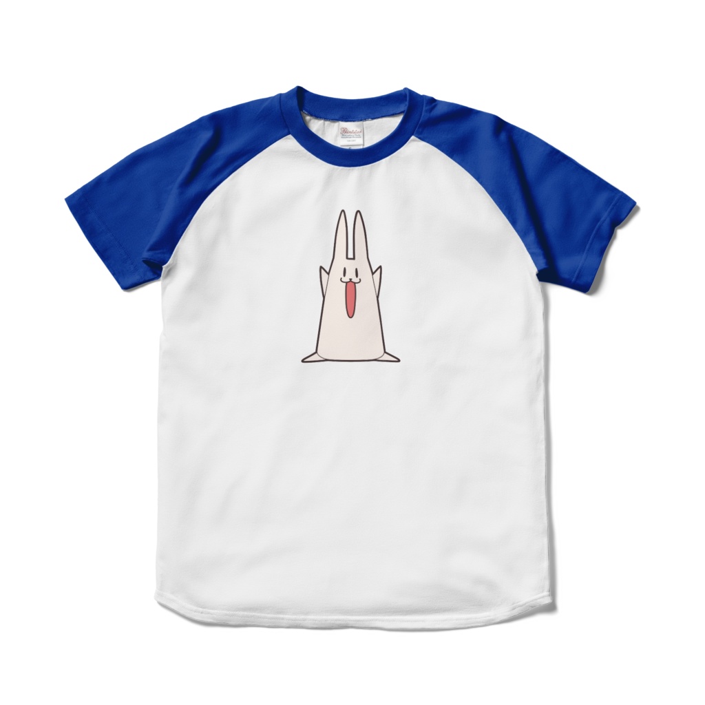 かりことお揃いラグランTシャツ ホワイト×ロイヤルブルー