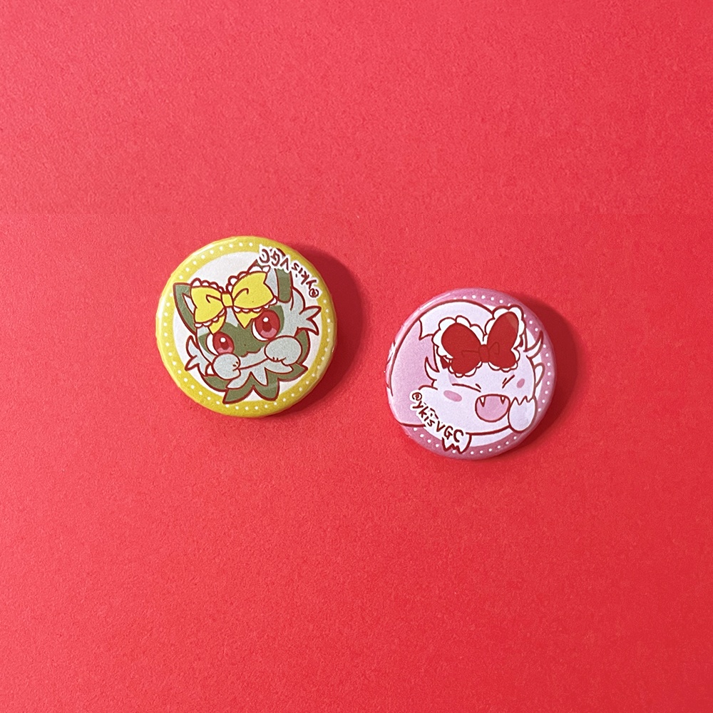 缶バッジセットB🎀ニャオハ&サケブシッポ