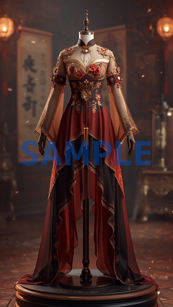 幻想ドレスアート壁紙セット(5枚入り)【璃月