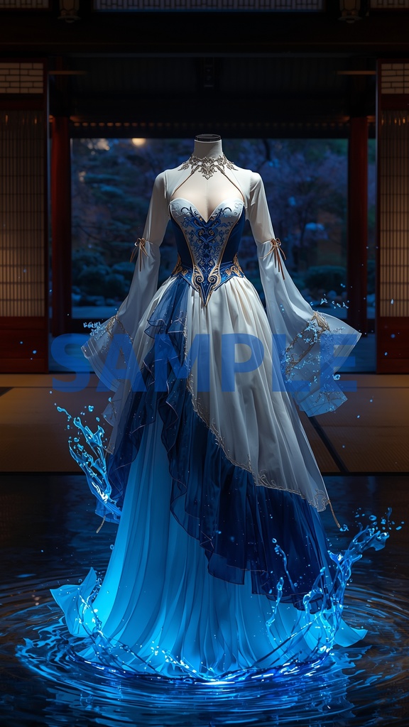 幻想ドレスアート壁紙セット(5枚入り)【稲妻編】