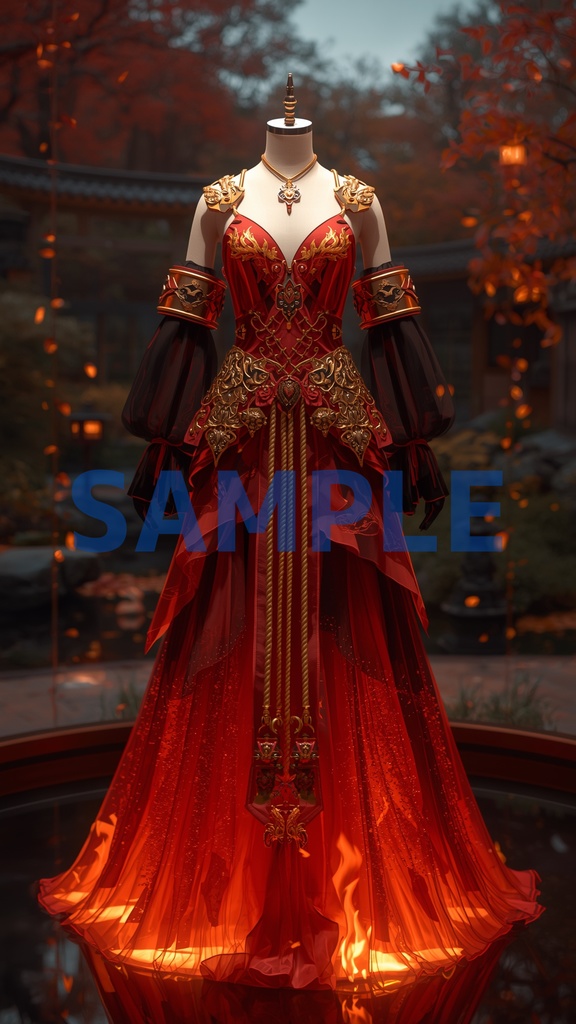 幻想ドレスアート壁紙セット(5枚入り)【稲妻編】