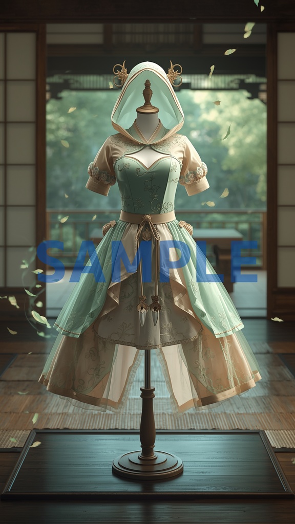 幻想ドレスアート壁紙セット(5枚入り)【稲妻編】