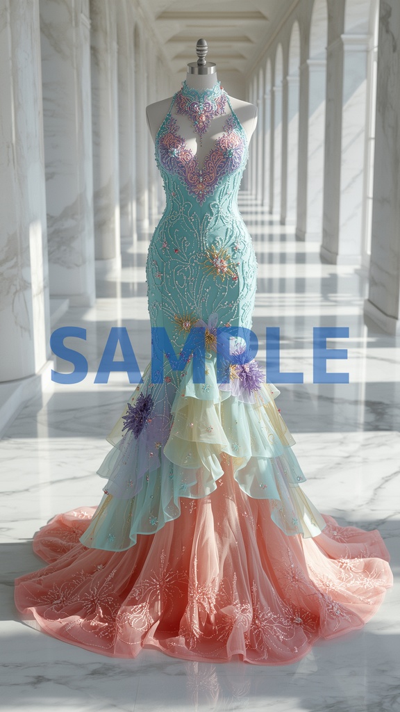 幻想ドレスアート壁紙セット(5枚入り)【恋と深空編】