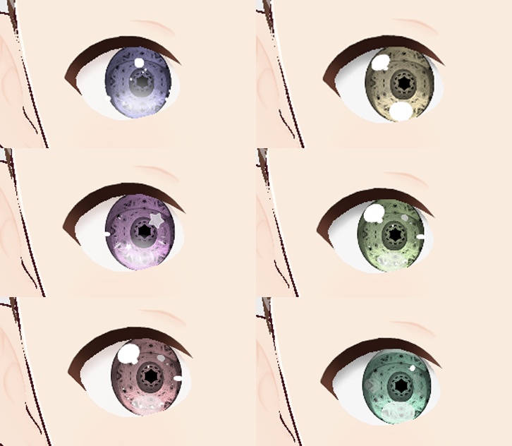Vroid pastel pattern eyes texture pack