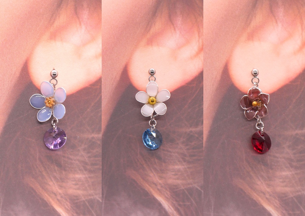 【恋と深空】モチーフフラワーピアス シンプルver.