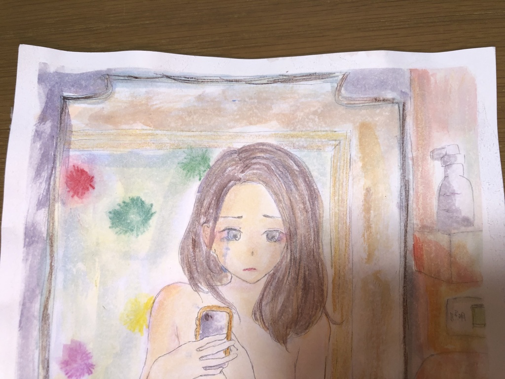 mimi肖像画　「鏡の中で」