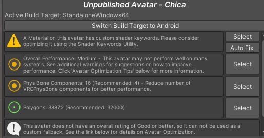 Glamrock Chica (VRChat/Vtuber Avatar)