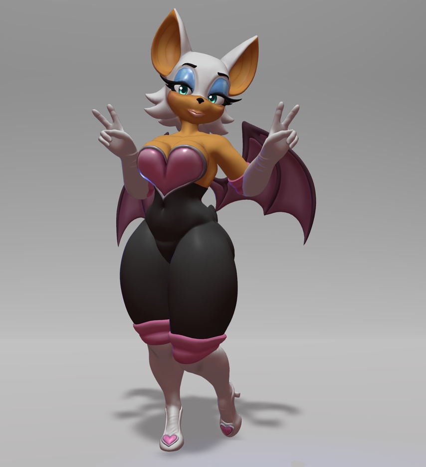 ルージュ・ザ・バット - 3Dモデル/VRChat - Rouge the Bat