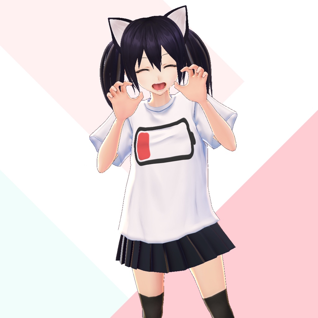 【無料】VRoidテクスチャ ネタTシャツ【バッテリー】