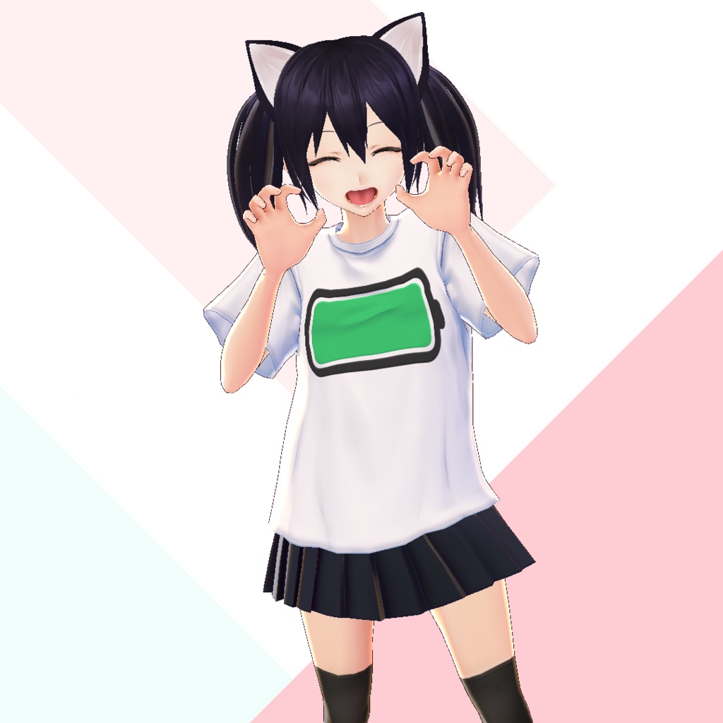 【無料】VRoidテクスチャ ネタTシャツ【バッテリー】