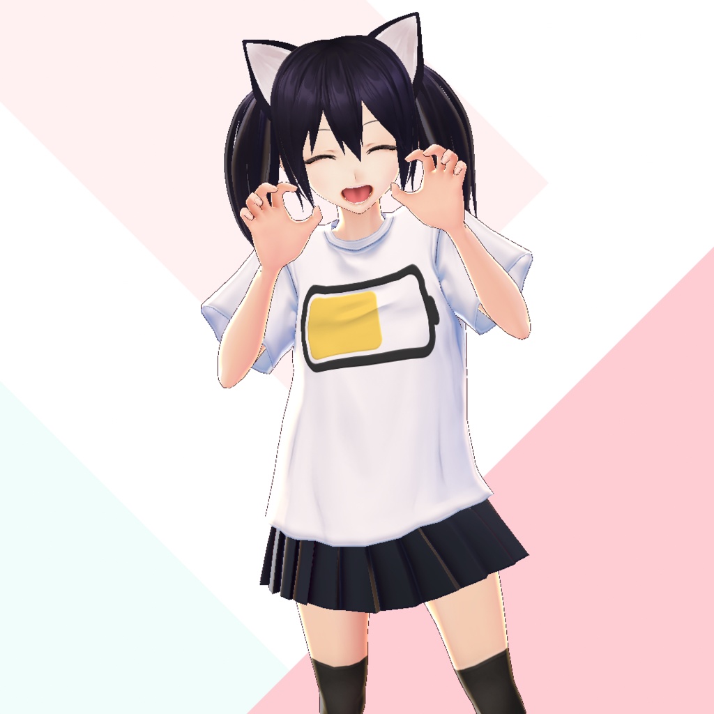 【無料】VRoidテクスチャ ネタTシャツ【バッテリー】