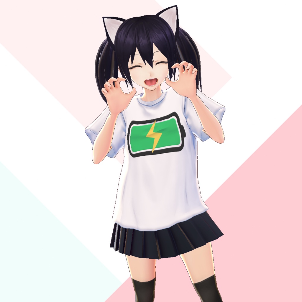 【無料】VRoidテクスチャ ネタTシャツ【バッテリー】