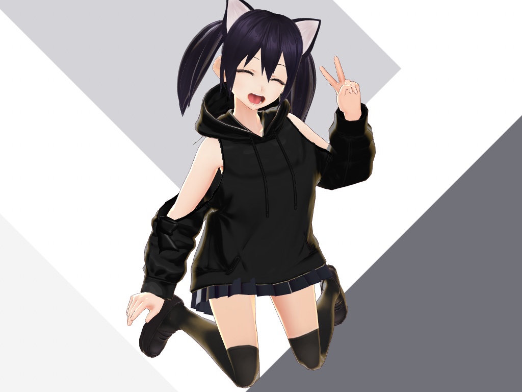 オフショルダーパーカー【VRoidテクスチャ】