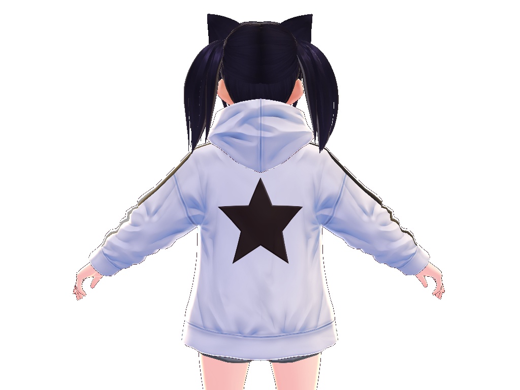 ジップパーカー & ホットパンツ【VRoidテクスチャ】