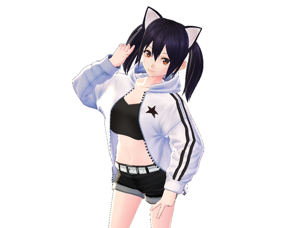 ジップパーカー & ホットパンツ【VRoidテクスチャ】