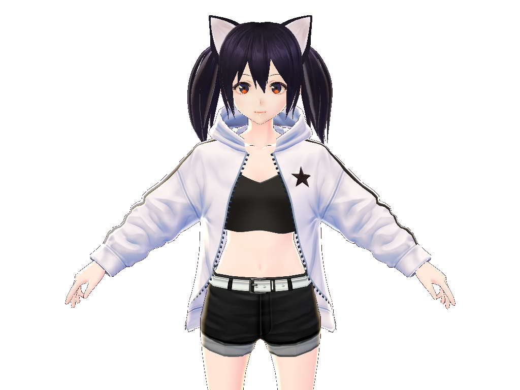 ジップパーカー & ホットパンツ【VRoidテクスチャ】