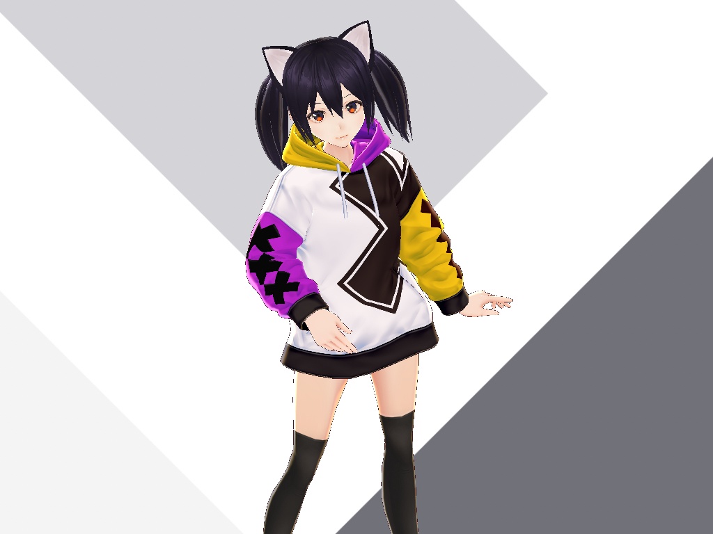 バイカラーパーカー【VRoidテクスチャ】