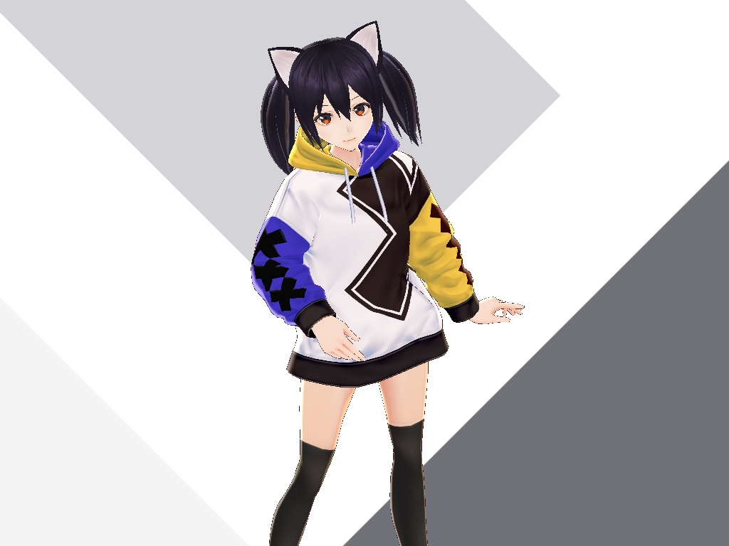 バイカラーパーカー【VRoidテクスチャ】