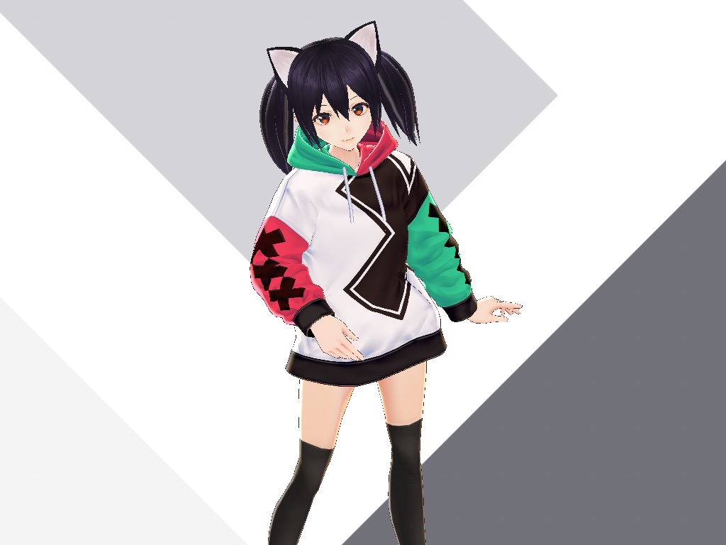 バイカラーパーカー【VRoidテクスチャ】