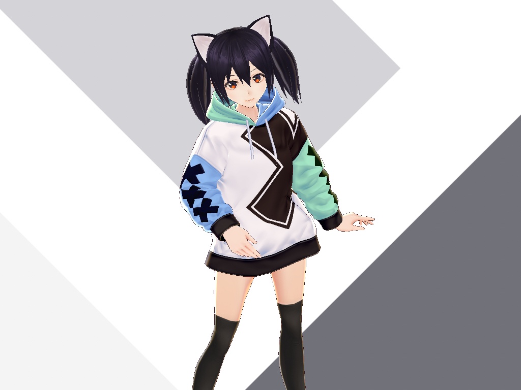 バイカラーパーカー【VRoidテクスチャ】