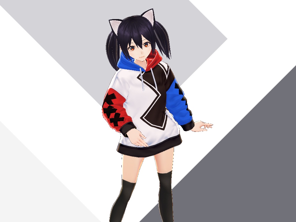 バイカラーパーカー【VRoidテクスチャ】