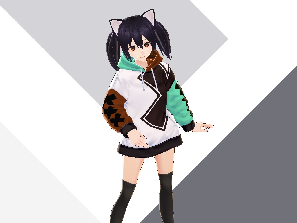 バイカラーパーカー【VRoidテクスチャ】