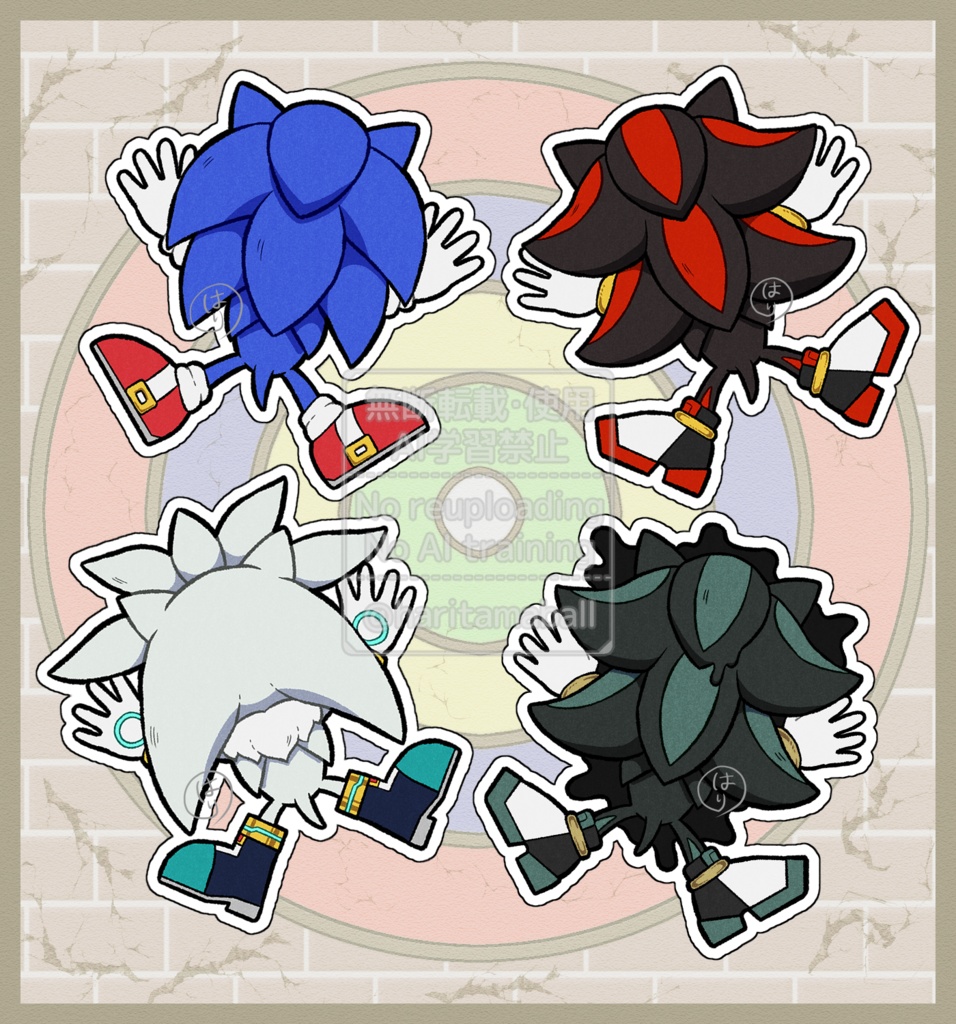 叩き付けられる4針マグネット