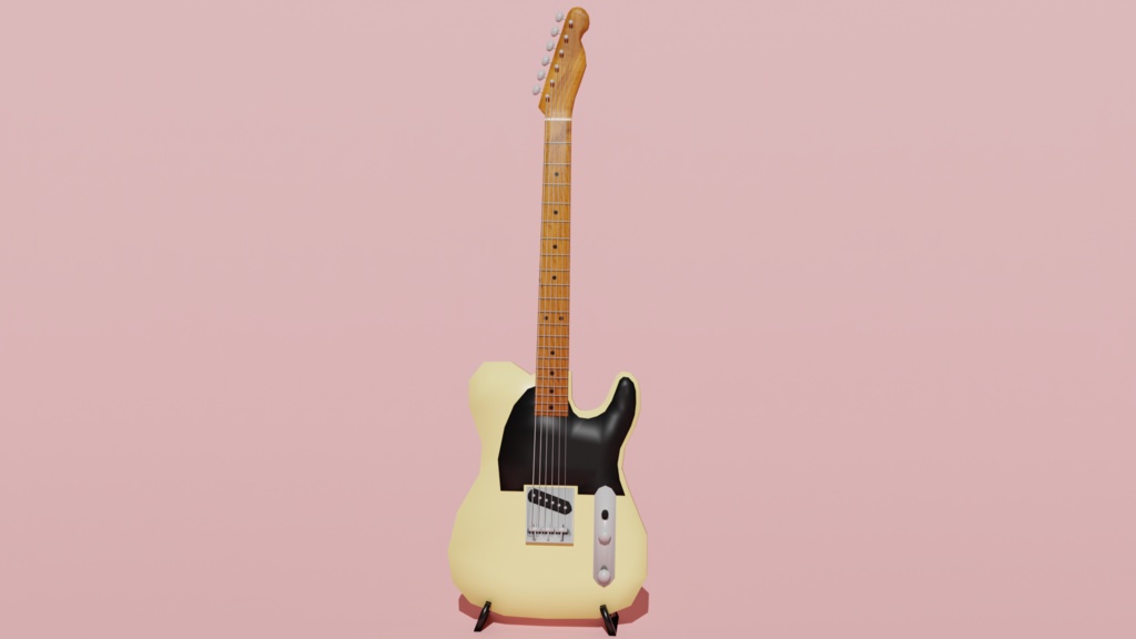 ギターの床置きオブジェクトセット:テレキャスタータイプ(6点)