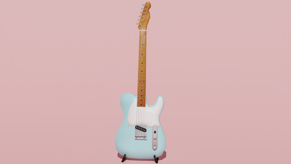 ギターの床置きオブジェクトセット:テレキャスタータイプ(6点)