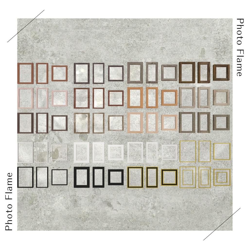 壁掛けフォトフレームセット(60種)