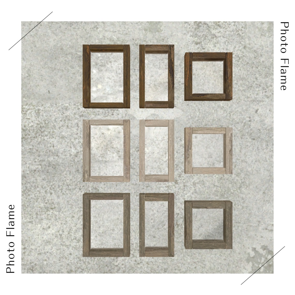 壁掛けフォトフレームセット(60種)