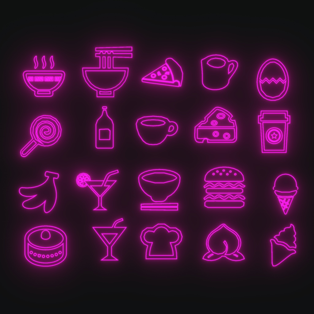 レストランのネオン看板(36点)