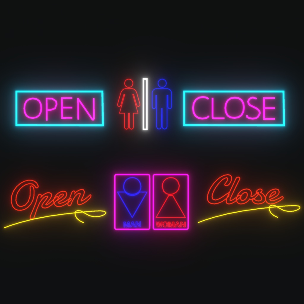 レストランのネオン看板(36点)