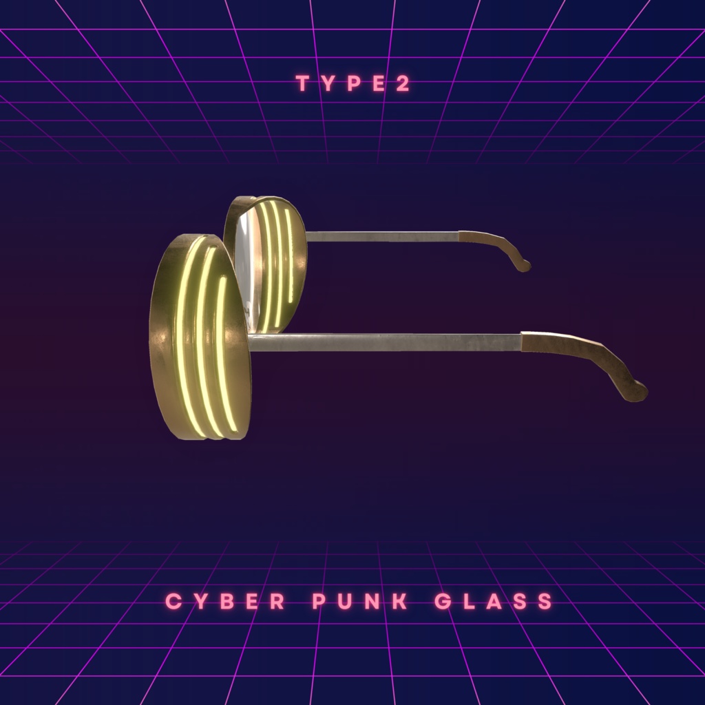 カスタム可能なサイバーパンク風メガネ2種
