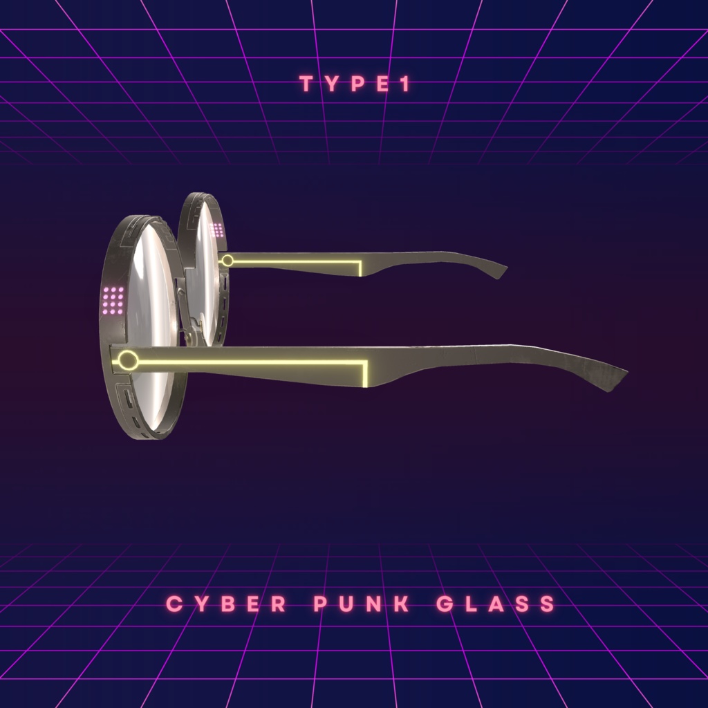 カスタム可能なサイバーパンク風メガネ2種