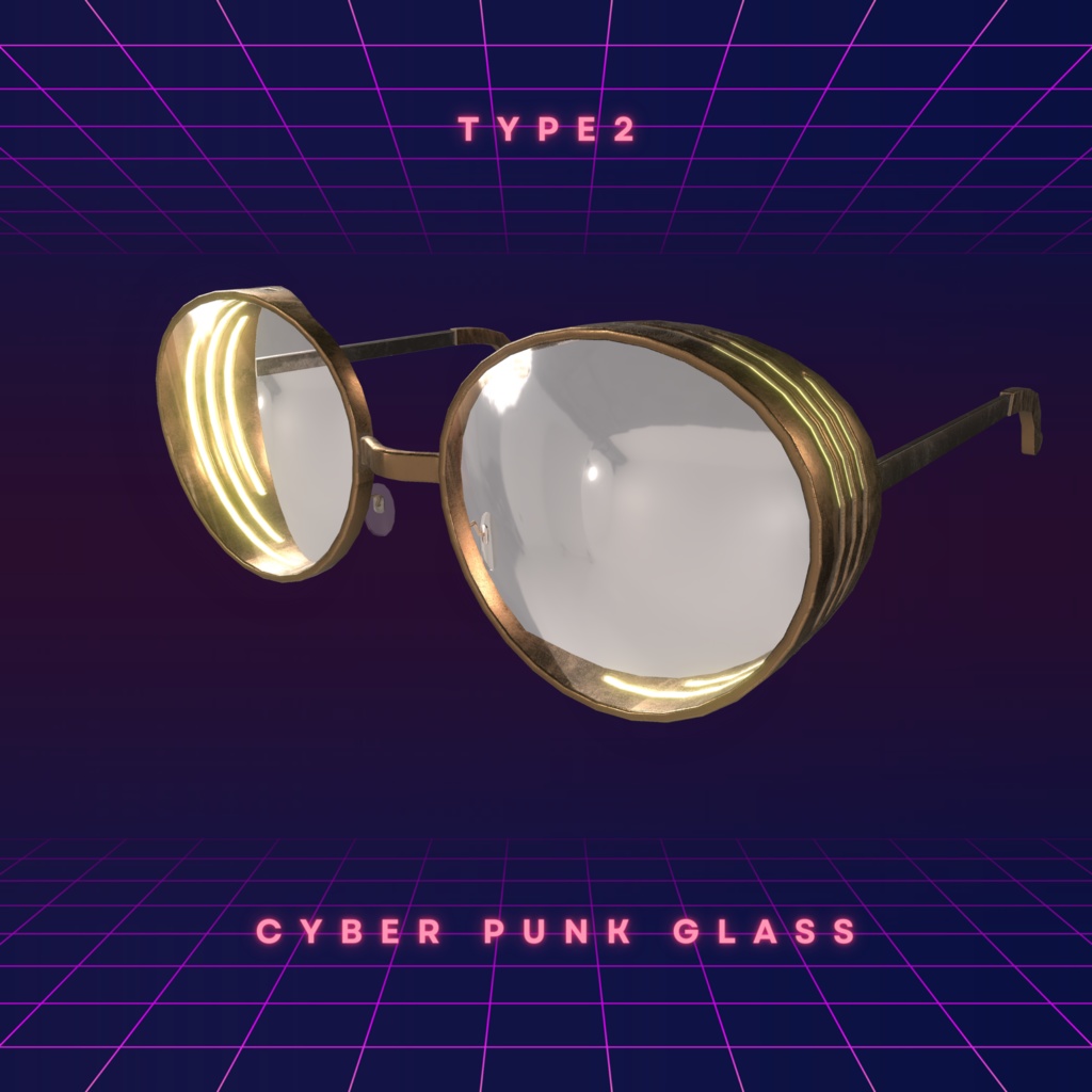 カスタム可能なサイバーパンク風メガネ2種