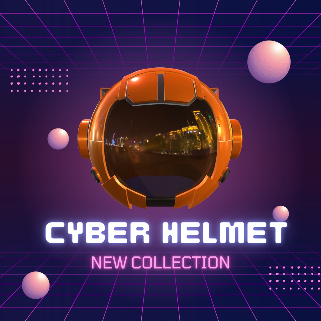 【8色セット】サイバーパンク風の猫型ヘルメット