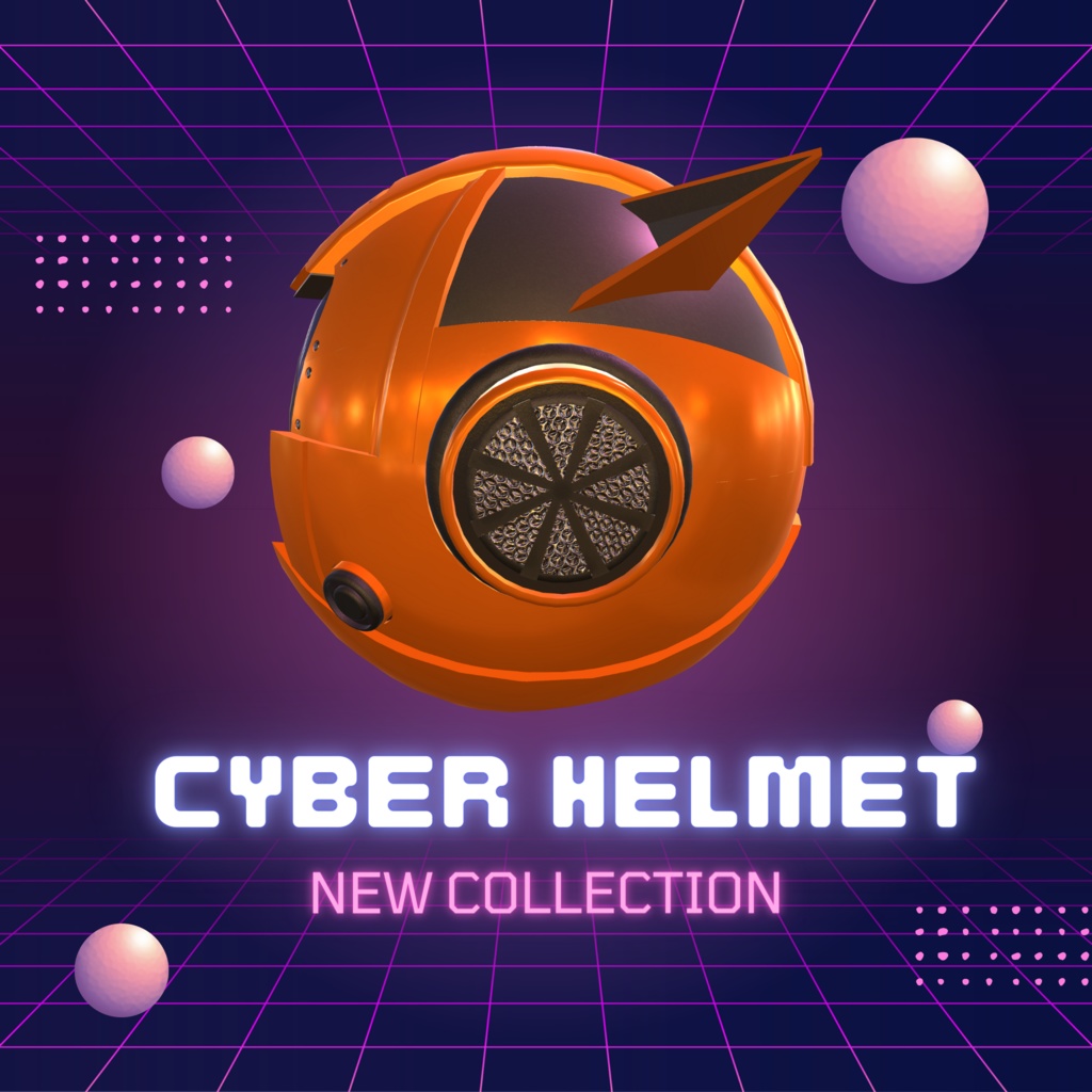 【8色セット】サイバーパンク風の猫型ヘルメット