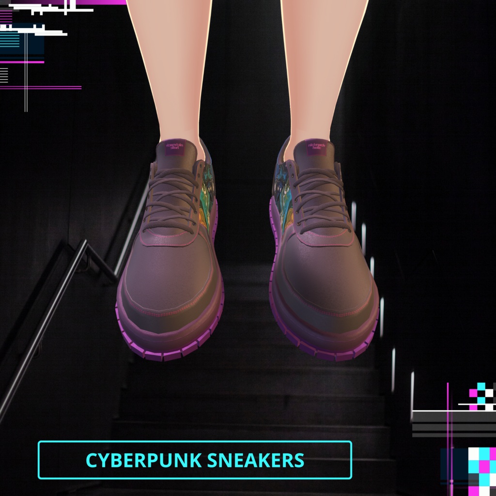 サイバーパンクカラーのオリジナルスニーカー