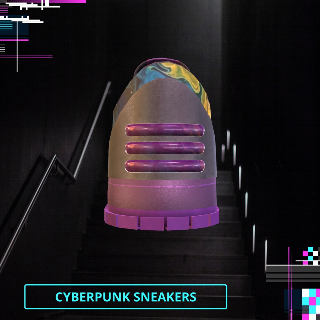 サイバーパンクカラーのオリジナルスニーカー